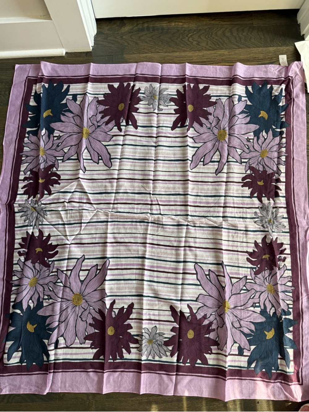 LOFT Lavender, Plum & Navy Floral Square Scarf